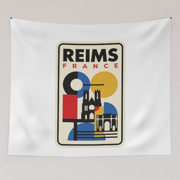 Item preview, Retro Reims Bauhaus Geometric Skyline designed and sold by k3rstman1.