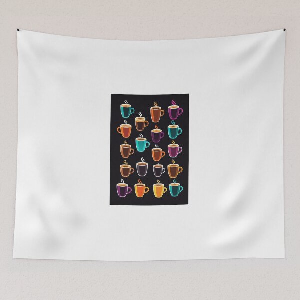 Item preview, Coffee Cup Character Neon Glow Dark Style – Coffee lover gift designed and sold by michallechowicz.