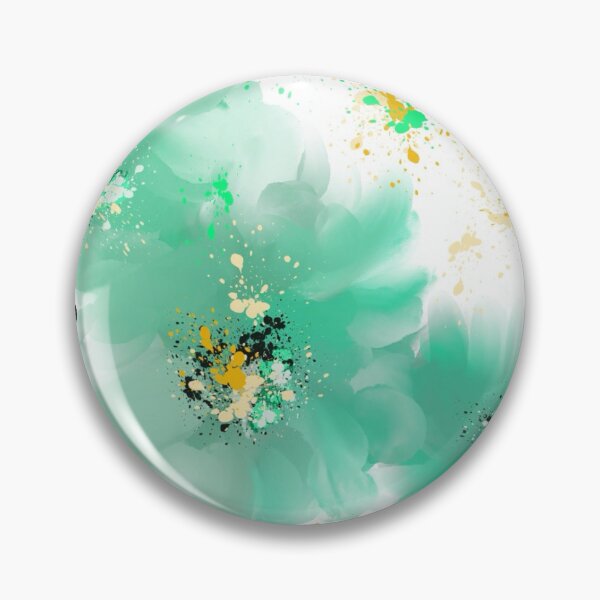 Item preview, Teal and Gold Abstract Floral Art designed and sold by PinkTigerPours .