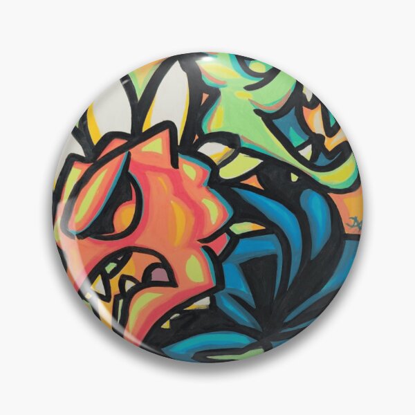 Artikelvorschau, Graffiti-Stil: Ineinander verschlungene, zahnige Bestien entworfen und verkauft von Chromatic-Cubes.