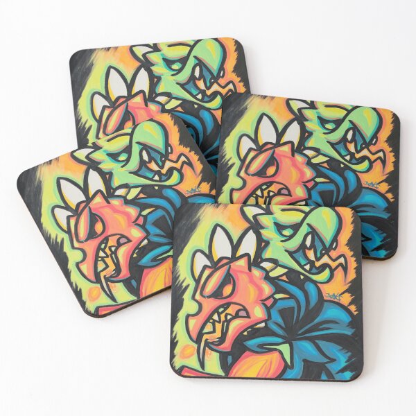 Item preview, Interlocked Fanged Beasts Graffiti Style Art designed and sold by Chromatic-Cubes.