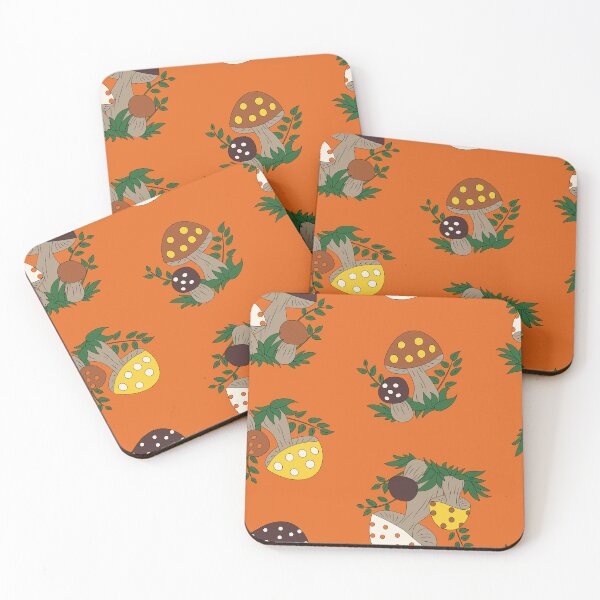Item preview, Those Happy Mushrooms Toss in Orange designed and sold by YesterdayColl.
