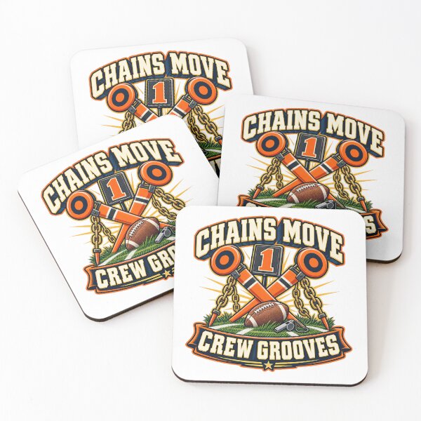 Item preview, Chains Move Crew Grooves Football Sideline Art designed and sold by CheerfulNest.