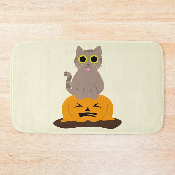 Item preview, Funny Fat Tabby Cat Squashing a Halloween Pumpkin designed and sold by fishdesigns.