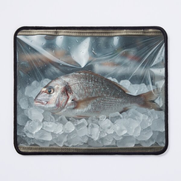 Item preview, Fresh Fish On Ice 3D Optical Illusion Glass Graphic designed and sold by Sulco Design.