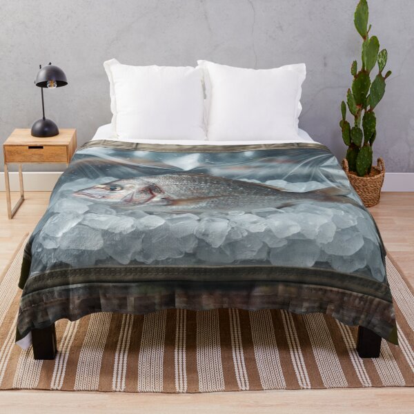 Item preview, Fresh Fish On Ice 3D Optical Illusion Glass Graphic designed and sold by Sulco Design.