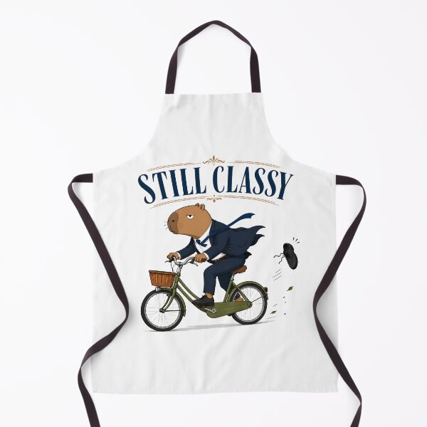 Item preview, Still Classy Capybara in a Suit on a Bicycle designed and sold by LazyPaw Design.