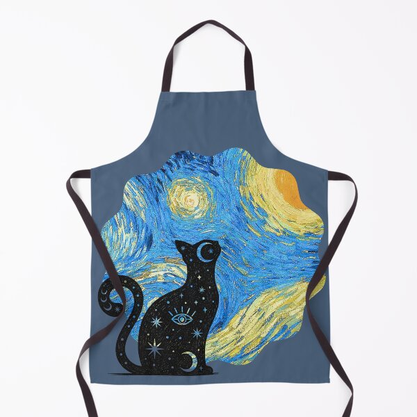 Item preview, Cat Van Gogh Starry Night - Round/profile designed and sold by 247DesignStudio.