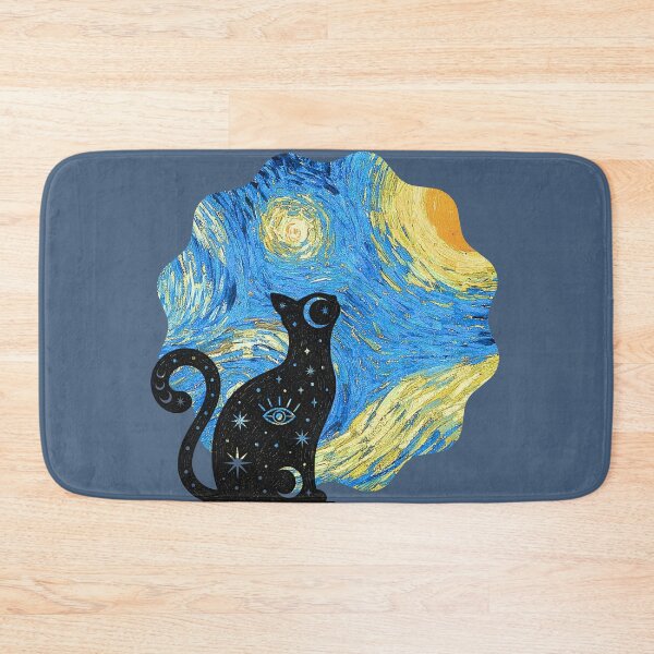Item preview, Cat Van Gogh Starry Night - Round/profile designed and sold by 247DesignStudio.