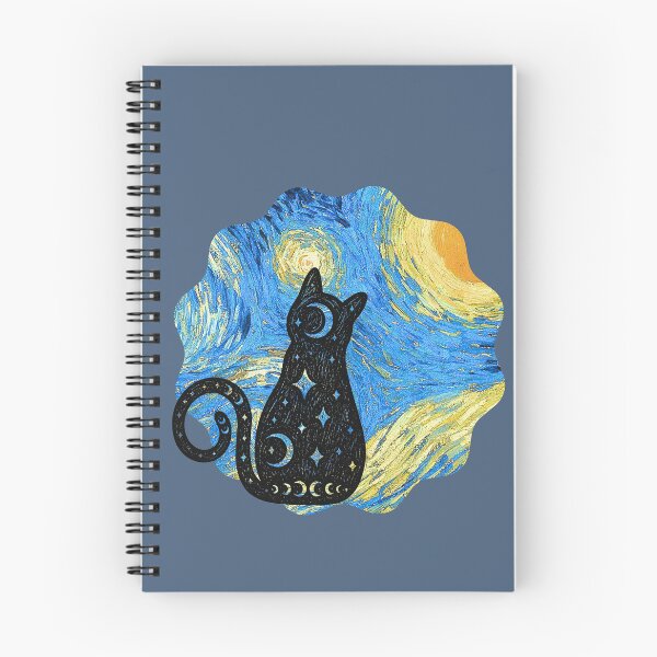 Item preview, Cat Van Gogh Starry Night - Round designed and sold by 247DesignStudio.