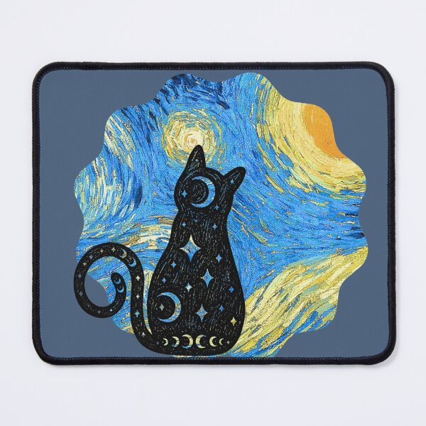 Item preview, Cat Van Gogh Starry Night - Round designed and sold by 247DesignStudio.