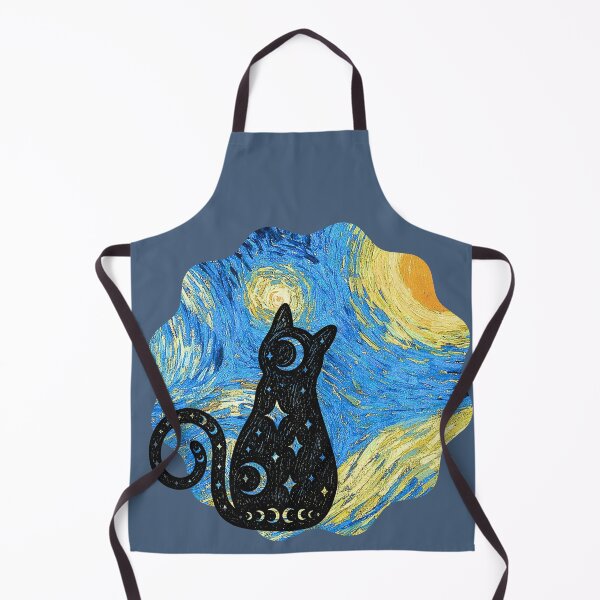Item preview, Cat Van Gogh Starry Night - Round designed and sold by 247DesignStudio.