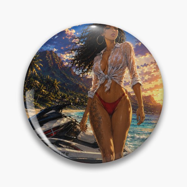 Item preview, Tropical Sunset | Anime Beach Girl Summer Art designed and sold by TedKentPhoto.