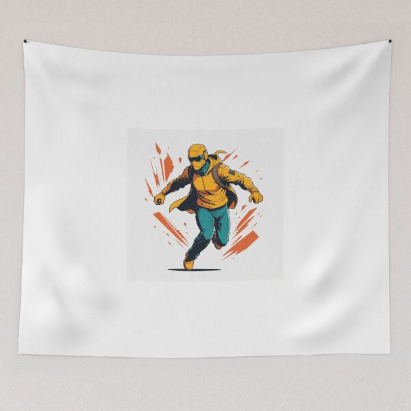 Item preview, Masked Runner Character Dynamic Action Pose – Action runner gift designed and sold by michallechowicz.