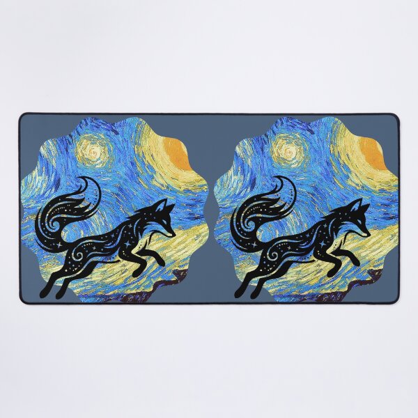 Item preview, Coyote Van Gogh Starry Night - Round designed and sold by 247DesignStudio.