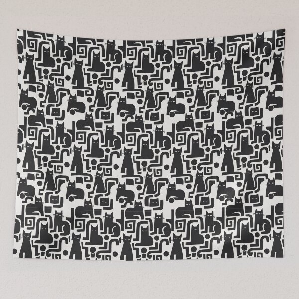 Item preview, Black Cat Pattern Stylish Feminine Minimal Design  designed and sold by Bloomie_Studio .