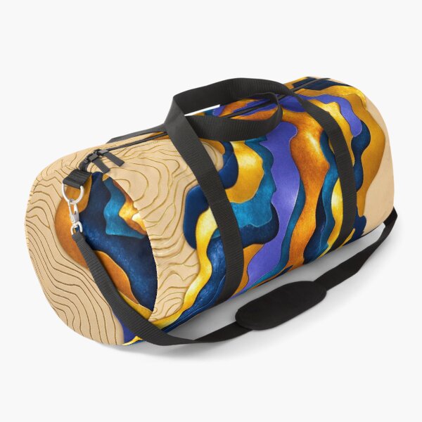 Item preview, Layered Paper Abstract — Deep Blue & Gold Contour Art designed and sold by behappyandrelax.