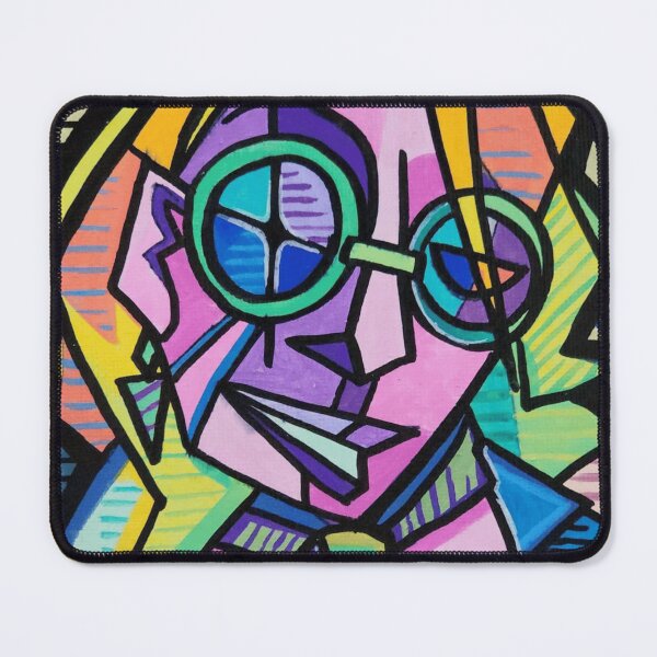 Item preview, Abstract Colorful Cubist Portrait With Spectacles designed and sold by Chromatic-Cubes.