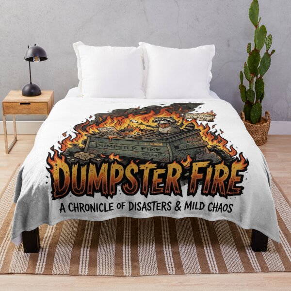 Item preview, Dumpster Fire Raccoon Marshmallow Comedy – Everything Is Fine designed and sold by LOVEARTDESIGN.