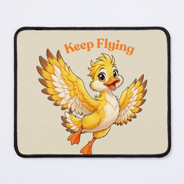 Item preview, Keep Flying Cute Duck Flying Mascot designed and sold by InfiniEmotion.