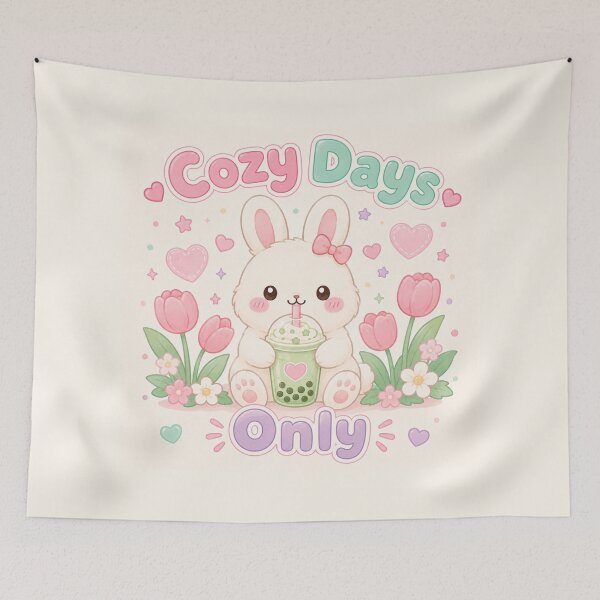 Item preview, Cozy Days Only - Boba Bunny designed and sold by QuixoticDigital.