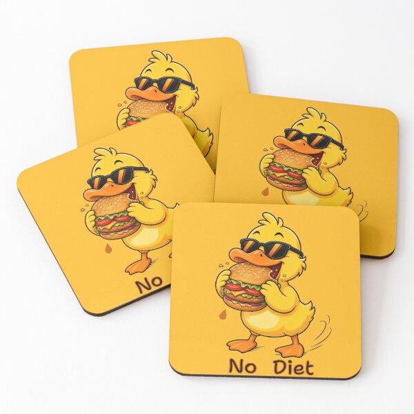 Item preview, Cute Duck Eating Burger No Diet designed and sold by InfiniEmotion.