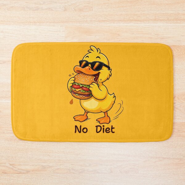 Item preview, Cute Duck Eating Burger No Diet designed and sold by InfiniEmotion.