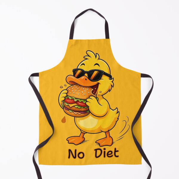 Item preview, Cute Duck Eating Burger No Diet designed and sold by InfiniEmotion.