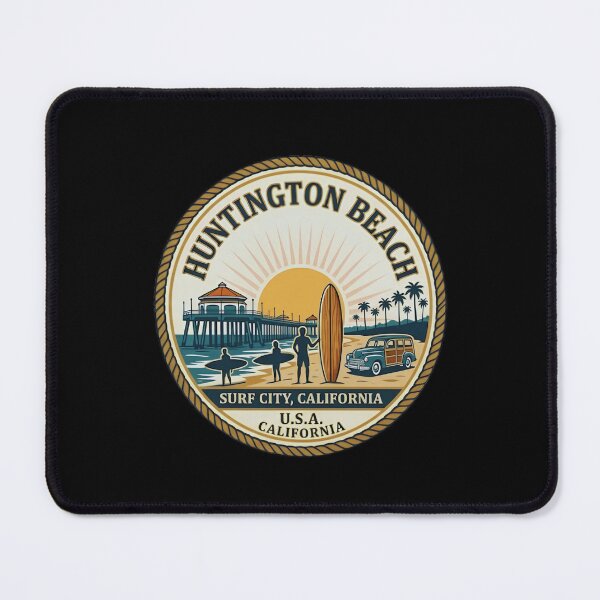 Item preview, Huntington Beach Surf City California Vintage Coastal Emblem designed and sold by Cree8if.