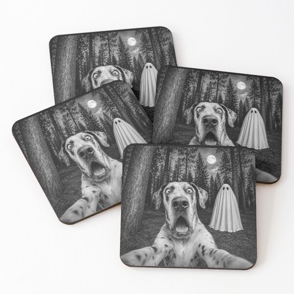 Item preview, Spooky Great Dane Selfie with Ghost Halloween Dog designed and sold by 76Valeria.