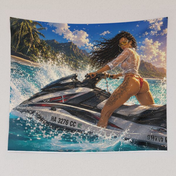 Item preview, Tropical Sunset | Anime Beach Girl Summer Art designed and sold by TedKentPhoto.