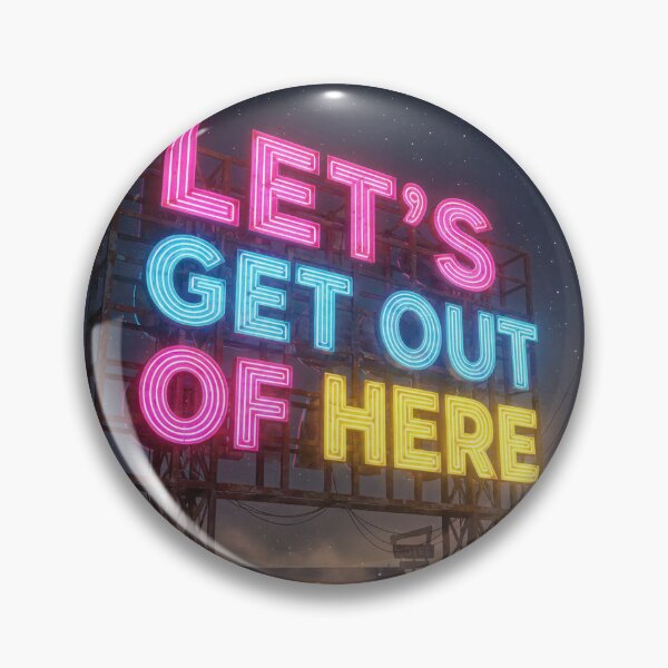 Item preview, Lets Get Out Of Here Glowing Neon Sign Adventure Cyberpunk T-Shirt designed and sold by Sulco Design.