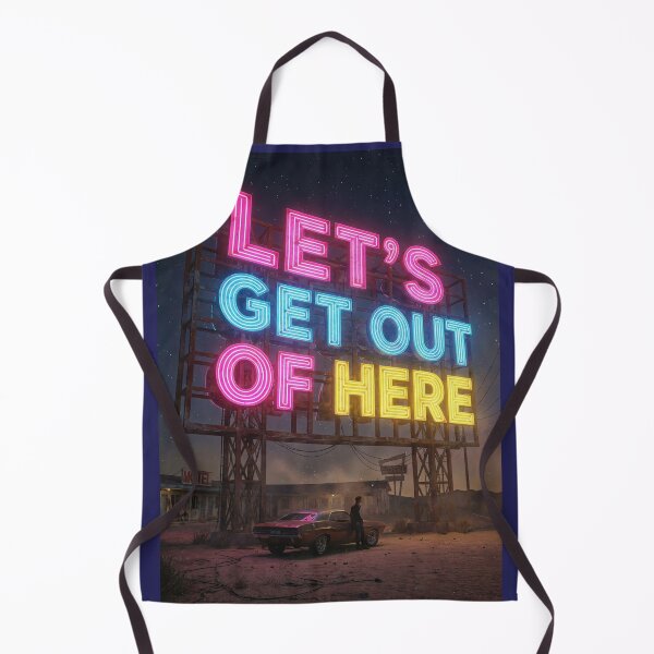 Item preview, Lets Get Out Of Here Glowing Neon Sign Adventure Cyberpunk T-Shirt designed and sold by Sulco Design.