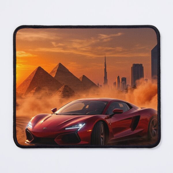 Item preview, Futuristic Supercar Desert Drift Dubai Skyline & Pyramids designed and sold by AkilaCreations .