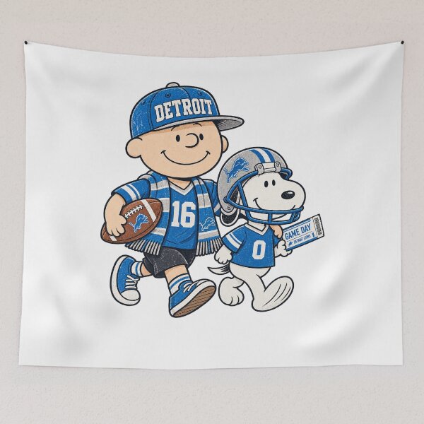 Item preview, Detroit Lions Charlie Brown Snoopy Game Day Football Fan Art designed and sold by slmfams.