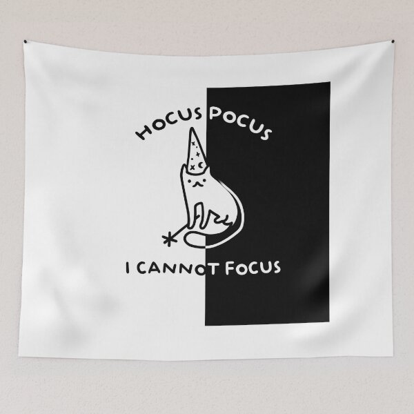 Item preview, Hocus Pocus I Cannot Focus Wizard Cat Meme designed and sold by iconiicc.