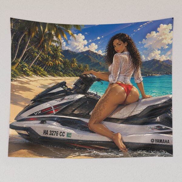Item preview, Tropical Sunset | Anime Beach Girl Summer Art designed and sold by TedKentPhoto.