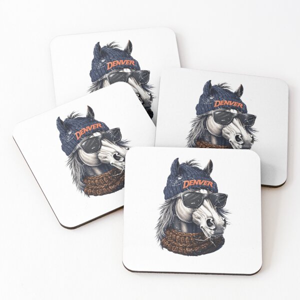 Item preview, Denver Broncos Cool Horse Beanie Sunglasses Winter Fan Apparel Navy Orange designed and sold by slmfams.