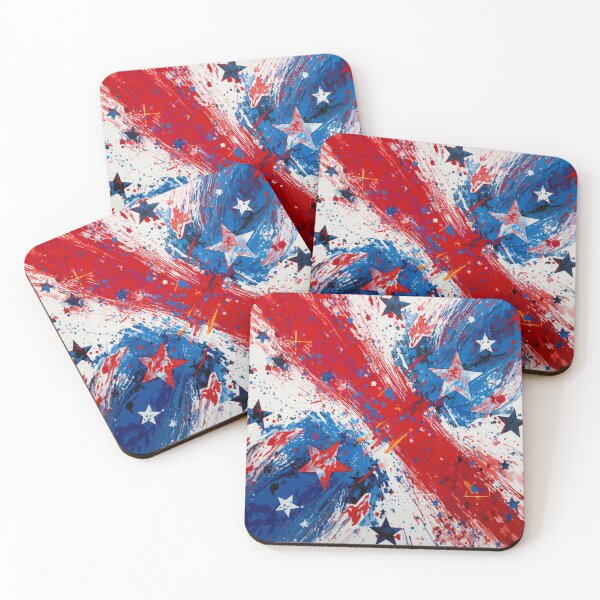 Item preview, Patriotic Red White and Blue Action Paint designed and sold by Harmonic_Layers.