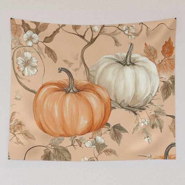 Item preview, Harvest Harmony – Vintage Autumn Pumpkin Watercolor Art designed and sold by Saxon Designs.