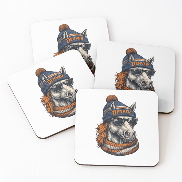 Item preview, Denver Broncos Cool Horse Beanie Pom Sunglasses Orange Scarf Fan Apparel designed and sold by slmfams.