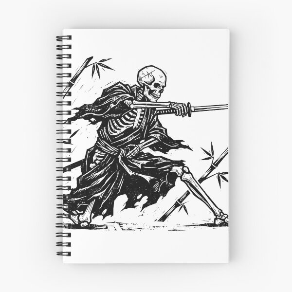 Item preview, Skeleton Samurai Katana Sword Slicing Bamboo Forest Gothic Heavy Ink Graphic designed and sold by MisteryDesigner.