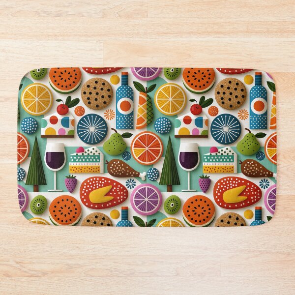 Item preview, Vibrant Retro Food and Picnic Pattern designed and sold by colorful-white.