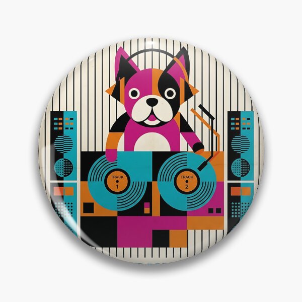Item preview, French Bulldog DJ Vinyl Turntables designed and sold by PictoVibe.