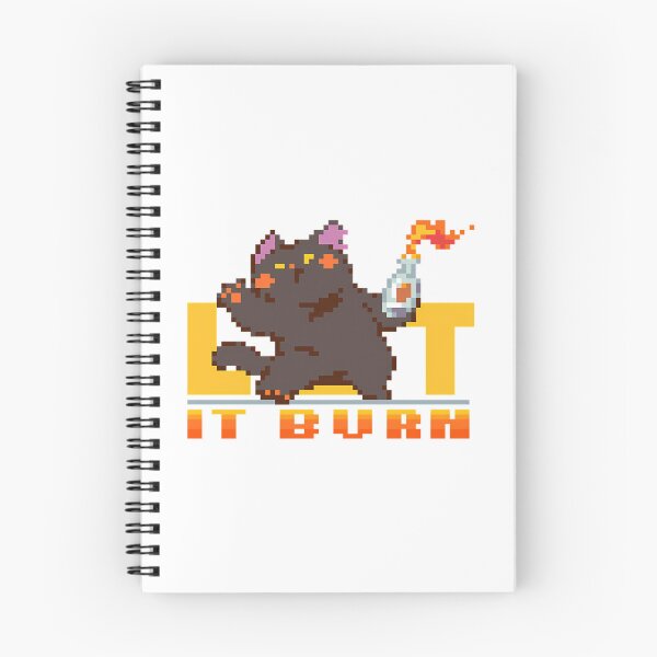 Item preview, Let It Burn - Chaotic Black Cat Pixel Art designed and sold by brayly-ngluck.