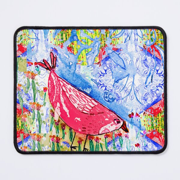 Item preview, Pink Bird on Patterned Background designed and sold by Soniawithani.