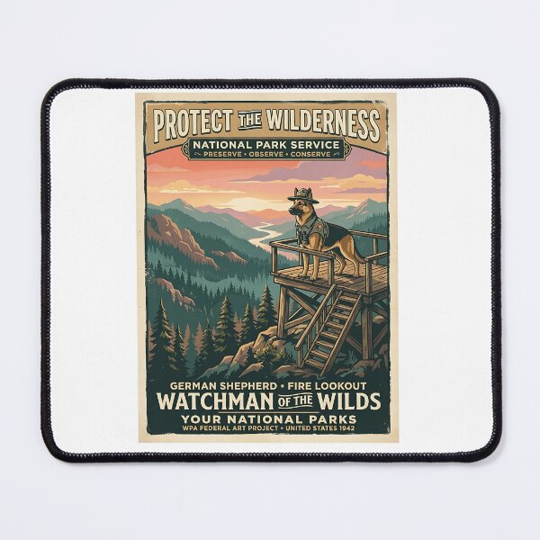 Item preview, German Shepherd Park Ranger Fire Tower designed and sold by PictoVibe.