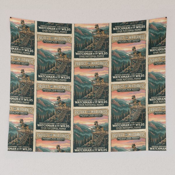 Item preview, German Shepherd Park Ranger Fire Tower designed and sold by PictoVibe.