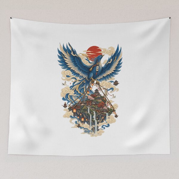Item preview, The Bird of the City of Clouds – Japanese Ukiyo-e Fantasy designed and sold by Substance_life.