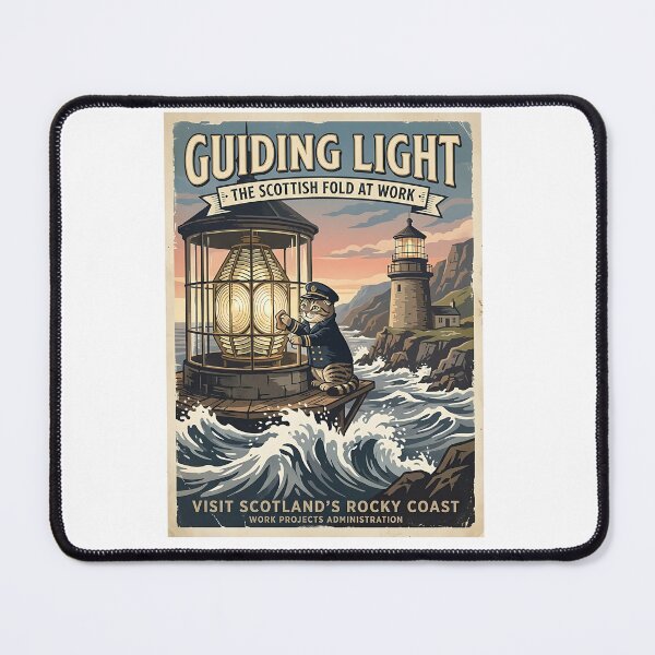 Item preview, Scottish Fold Cat Lighthouse Keeper designed and sold by PictoVibe.